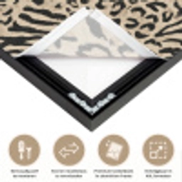 Giraf - Zebra - Motief - Bruin Textielframe zwart klein 947 -USP_closeupNL