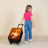 Oranje lichtvoetballer in zweefmoment Kinderkoffer - Zwart klein -sfeer1