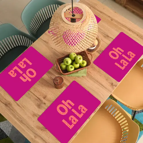 Oh la la - Luipaardprint - Roze Placemat vinyl groot -zzsfeer5_Kitchenyeah-website