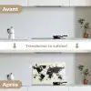 Wereldkaart - Zwart - Inkt keuken achterwand spatscherm klein -voor_na_FR