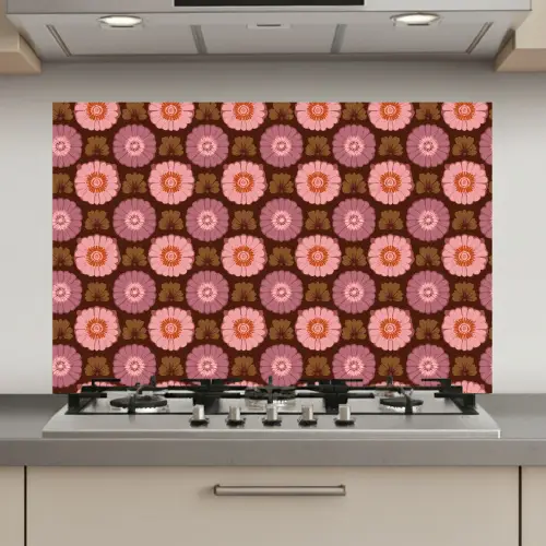 Retro - Madelief - Roze keuken achterwand spatscherm klein 900 -3d_website