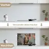 Geschilderd - Abstract - Uil - Bruin keuken achterwand spatscherm klein -voor_na_DE