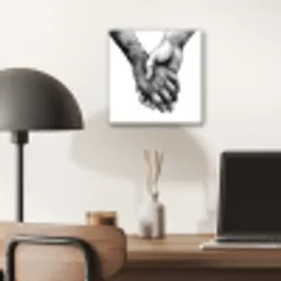 Handen - Zwart wit - Modern - Kunst aluminium wit klein -sfeer5