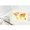 Wereldkaart - Oranje - Kleurrijk muismat rubber klein -witbureau