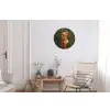 Bloem - Gladiolen - Zalmroze Wandcirkel aluminium klein -woonkamer