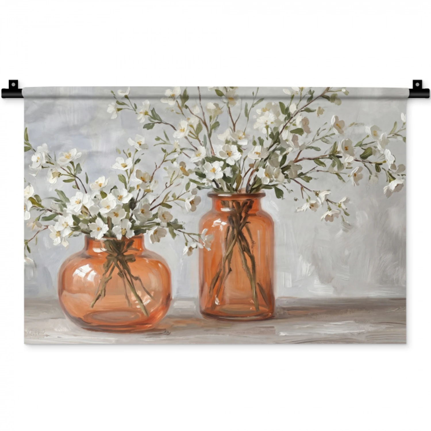 Vazen - Bloemen - Oranje Wandkleed katoen klein -zz3d