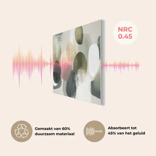 Minimalistisch - Cirkels - Penseelstreken - Beige PET vilt klein -USP_NL