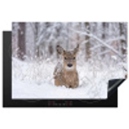 Hert - Sneeuw - Bos - Dieren - Vertederend Inductie beschermer vinyl 3mm klein -3d