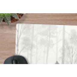 Bos - Bomen - Mist - Natuur - Illustratie - Grijs muismat rubber klein -closeup