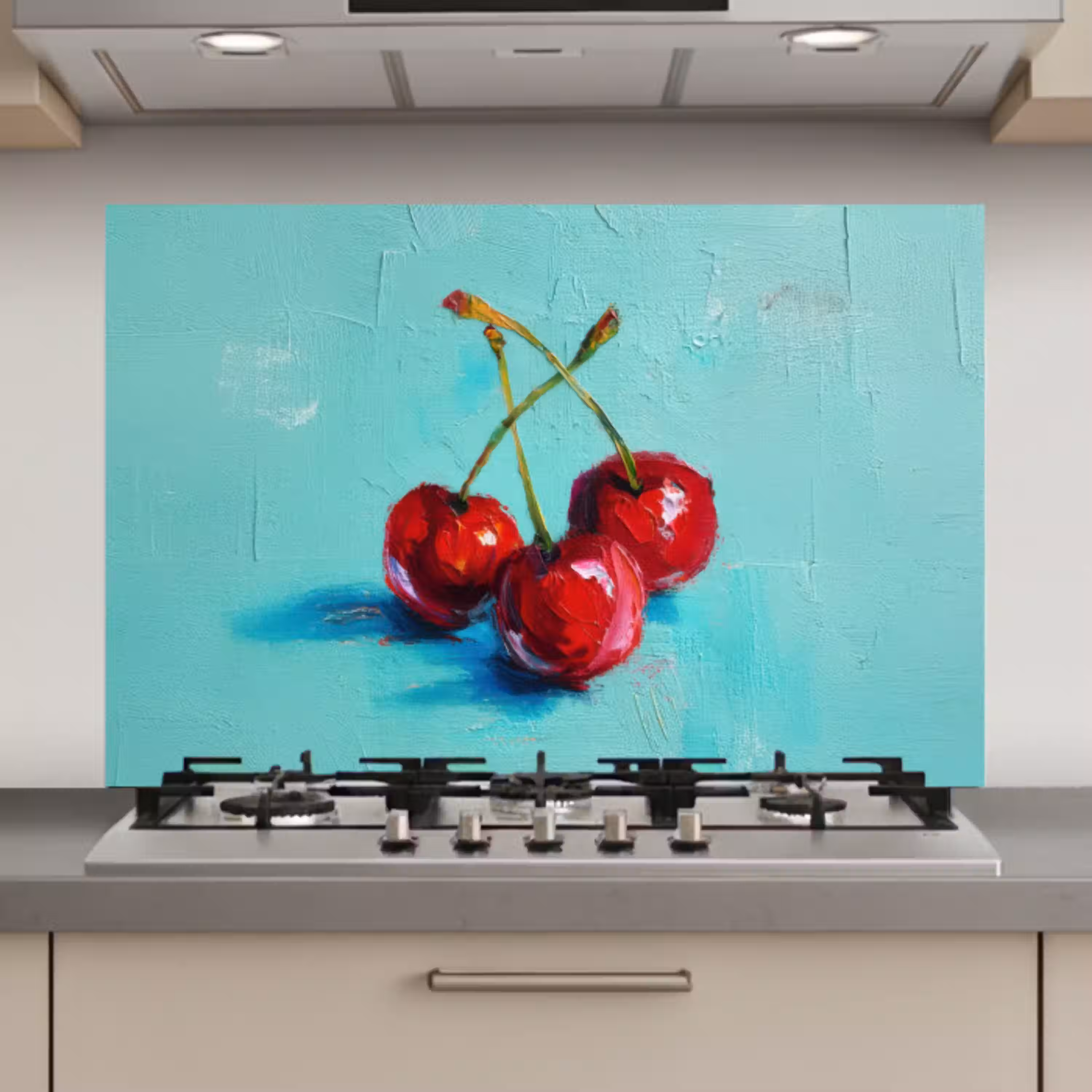 Kersen - Rood - Drie - Geverfd keuken achterwand spatscherm klein -3d_website