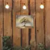 Schilderij - Boom - Abstract - Bladeren tuinposter los doek klein -sfeer1