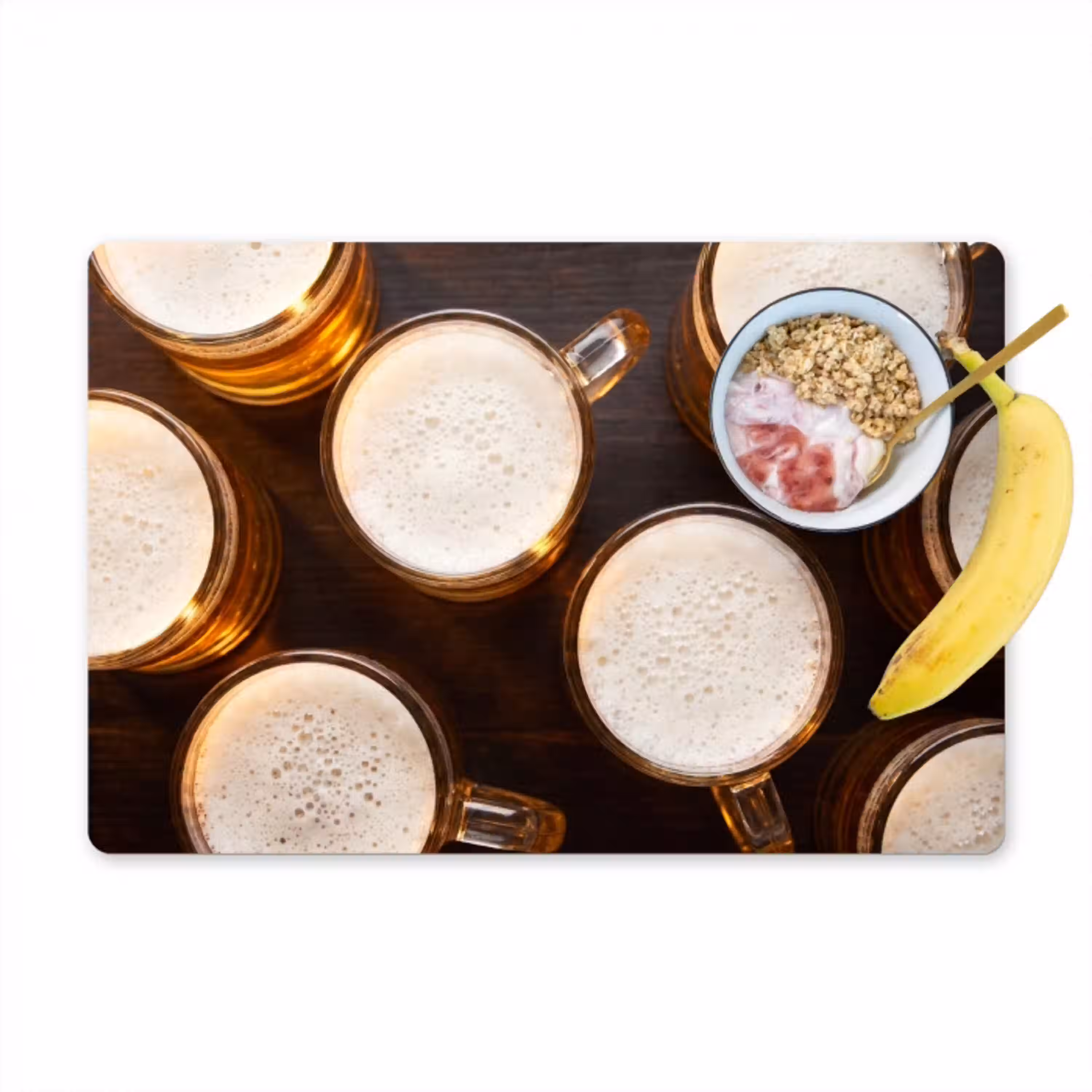Bier - Glazen - Schuim - Hout - Drank Placemat vinyl groot -zzzproduct_Kitchenyeah-website