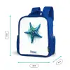 Blauwe Zeester op Witte Achtergrond Kinderrugzak - Blauw middel -productfoto_formaten