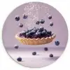 Eten - Taart - Bessen - Blauw Wandcirkel plexiglas klein -3d