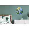 Bloemetjes - Blauw - Vergeet mij nietjes Wandcirkel aluminium klein -slaapkamer