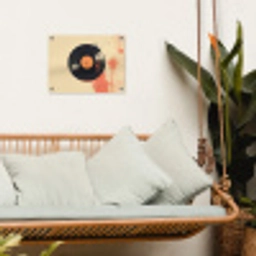 Vinylplaat - Zwart - Verfspatten - Retro tuinposter los doek klein -sfeer7