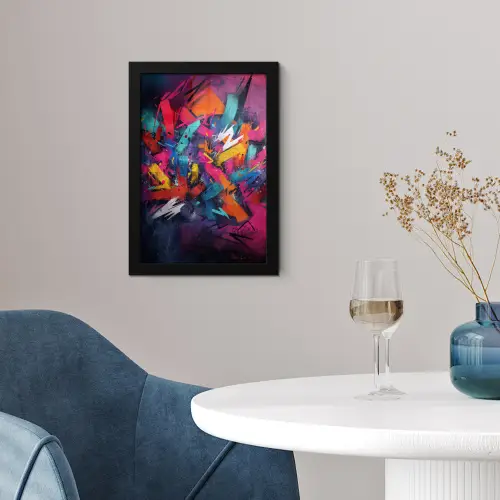 Abstract - Explosie - Neonkleuren fotolijst zwart zonder passe partout klein -sfeer4