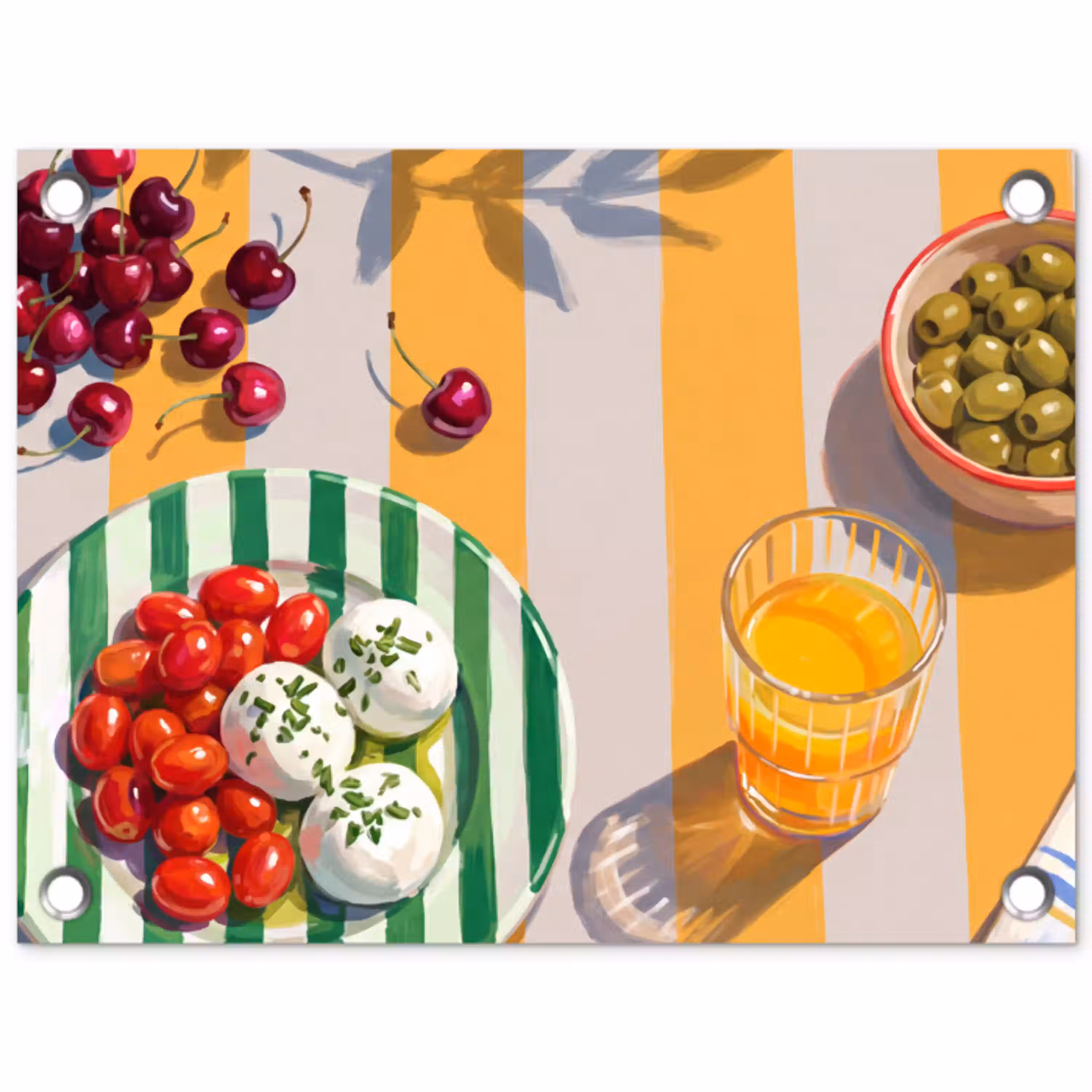 Eten - Zomer - Kleurrijk tuinposter los doek klein -3d