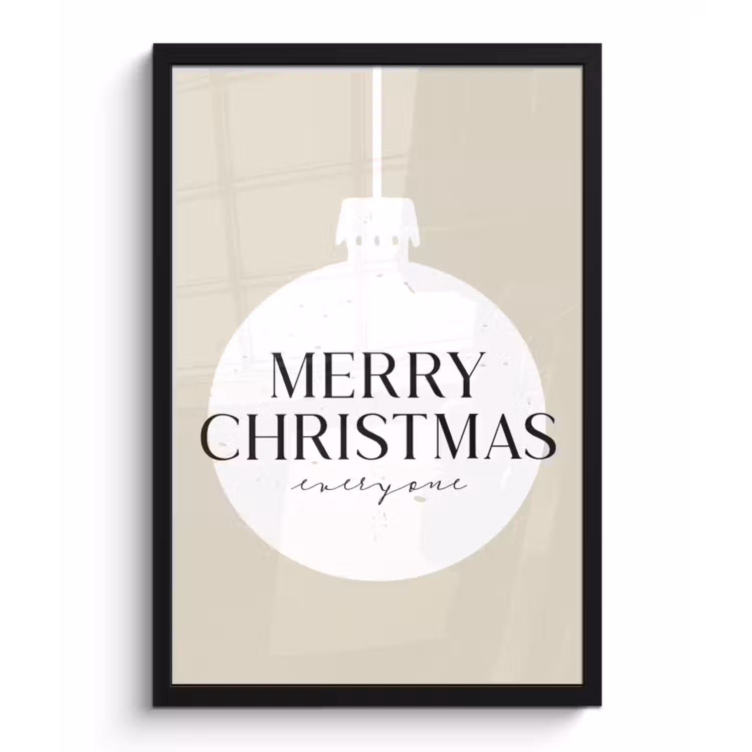 Poster met lijst - Christmas - Kerstballen - Japandi - Witte kerstballen