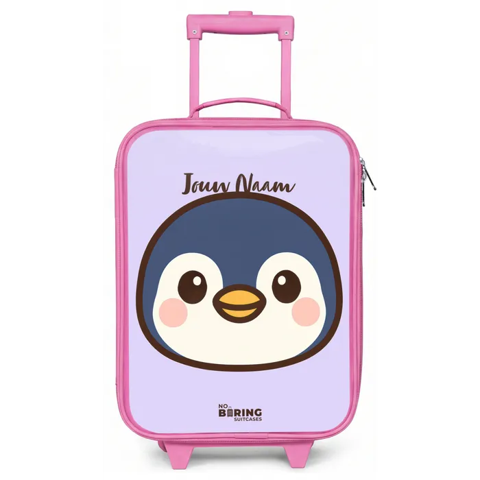 Pinguïn Kinderkoffer - Roze klein -zz3dotto