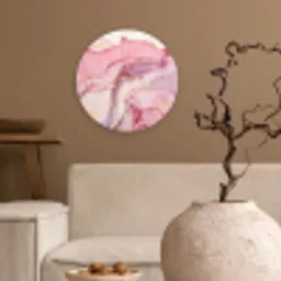 Goud - Marmer - Roze Wandcirkel kunststof plaat 5mm dik klein -sfeer1