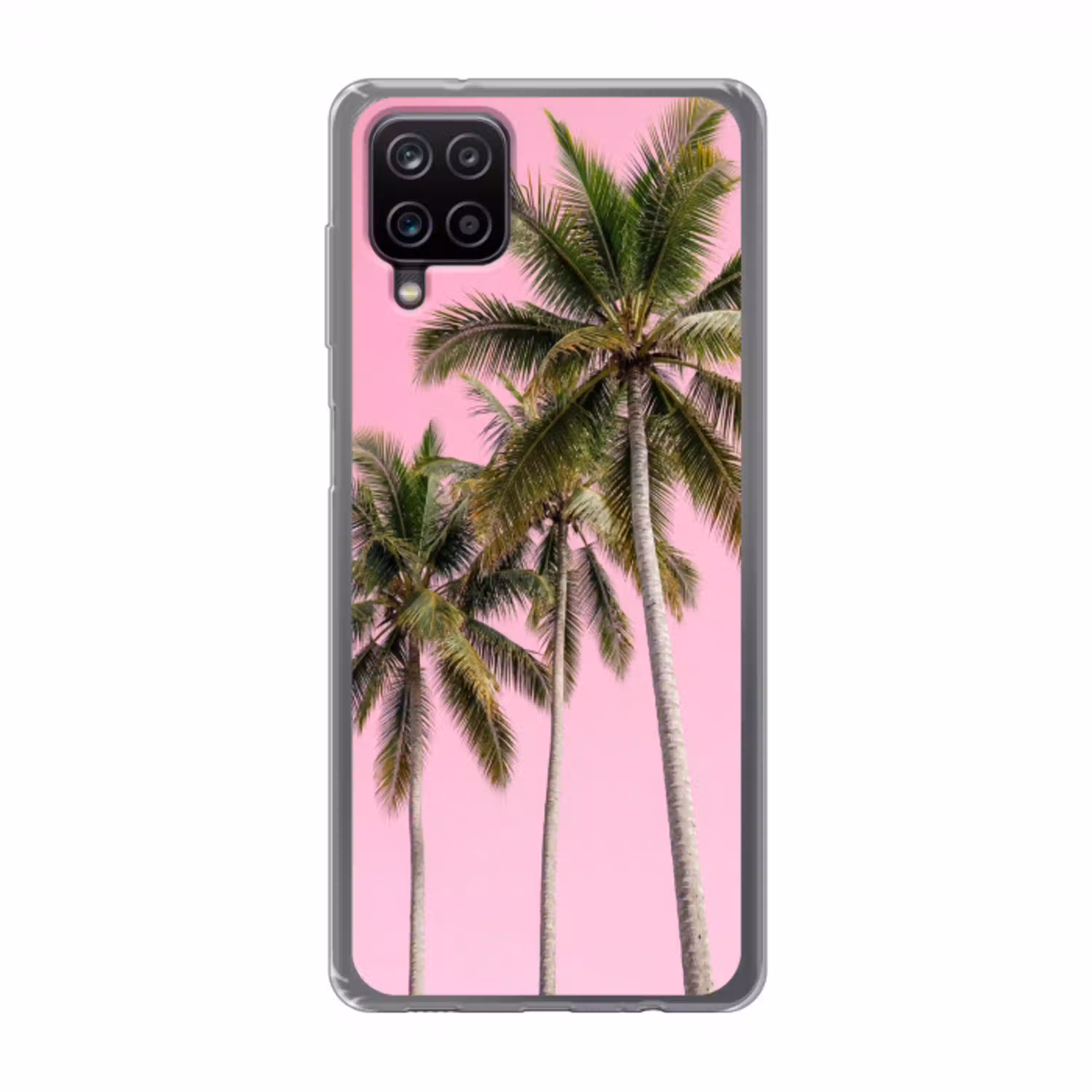 Palmboom - Tropisch - Pink Telefoonhoesje Samsung Galaxy A12 klein -3d