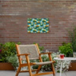 Kikker - Lelies - Groen Tuinposter op houten frame 2 cm dik klein 845 -sfeer3