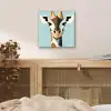 Giraffe - Illustratie - Bruin - Minimalistisch aluminium wit klein -sfeer3