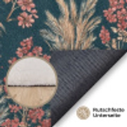 Botanisch - Patroon - Blauw Vloerkleed Rechthoek klein 1091 -uniquesellingpoint_antislip_DE_DE