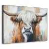 Schotse hooglander - Street art - Vintage - Koe - Dieren Textielframe zwart klein -3d