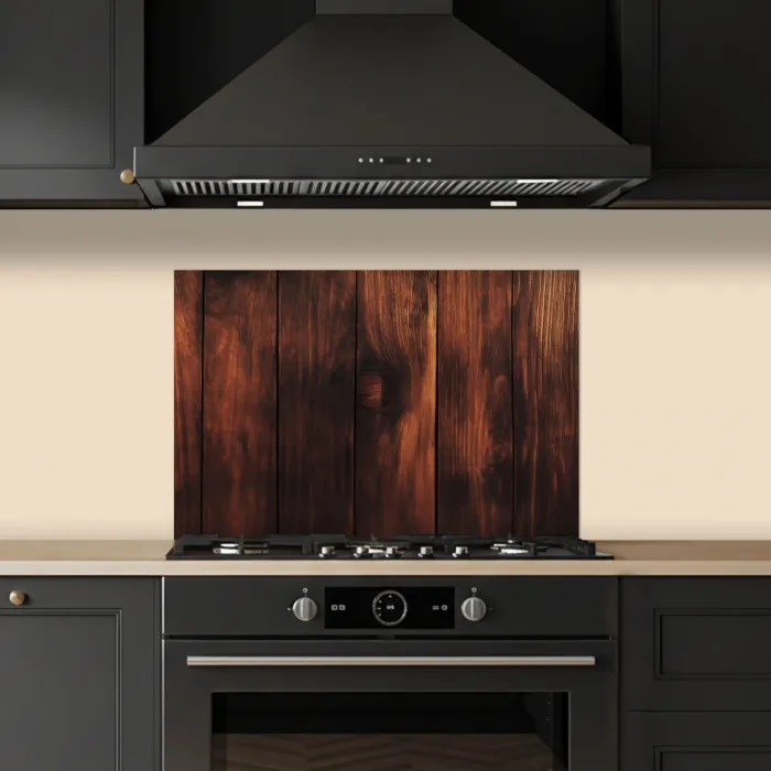 Hout - Planken - Vintage - Donkerbruin keuken achterwand spatscherm klein -sfeer1