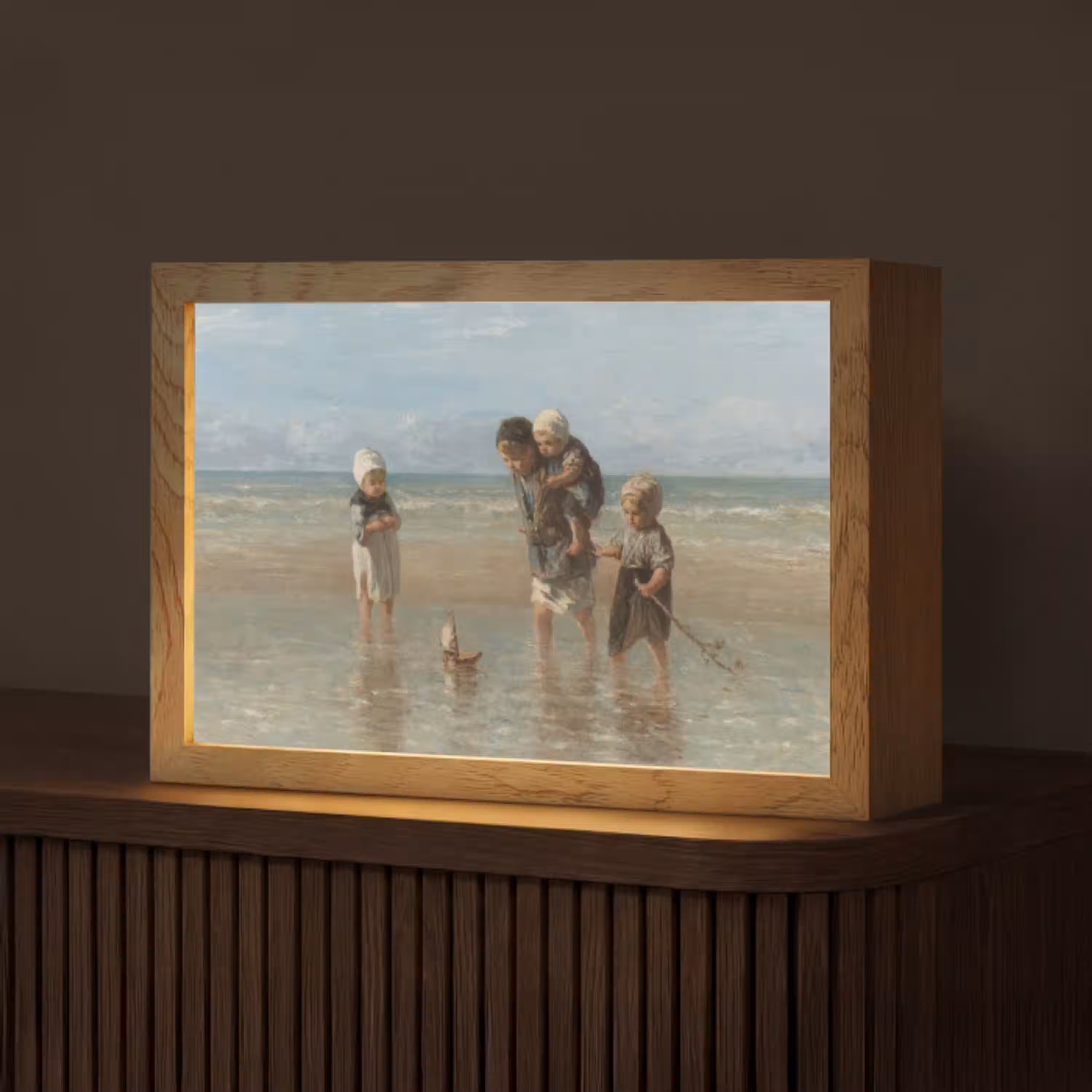 Oude meesters - Kunst - Kinderen der zee - Jozef Israëls Light Box met kabel (Tafellamp) klein -z3d_website