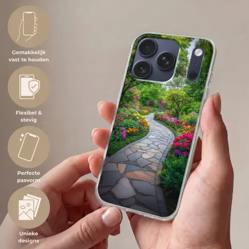 Park - Bloemen - Tuin Telefoonhoesje iPhone 17 Pro klein -sfeer3_NL
