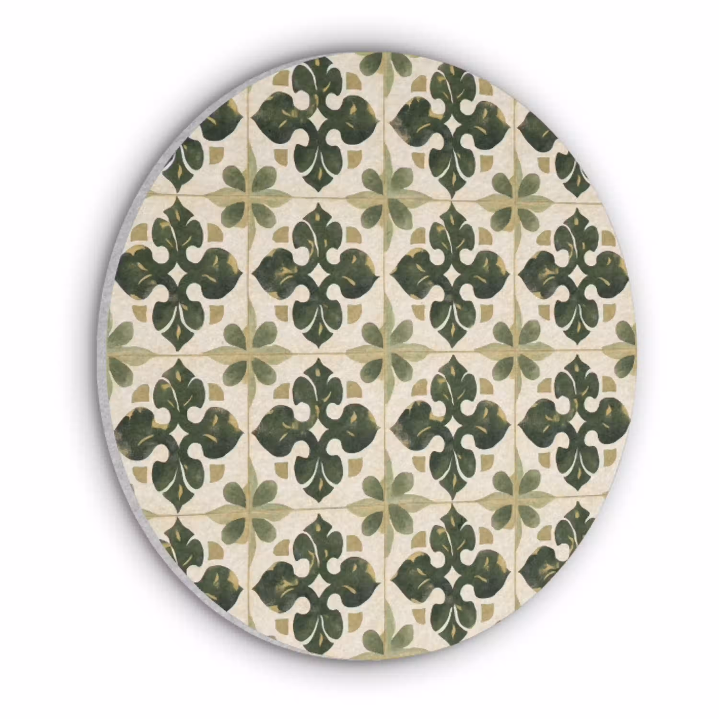 Patroon - Tegel - Groen Akoestische PET Vilt - Rond klein 838 -3d