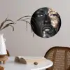 Vrouw - Bladgoud - Zwart - Huid - Luxe Wandcirkel behangsticker klein -sfeer3