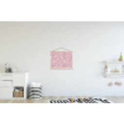 Kronkelende lijn - Magenta - Crème textielposter latten blank klein 122 -kinderkamer