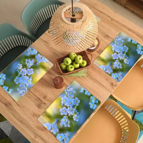 Bloemetjes - Blauw - Vergeet mij nietjes Placemat vinyl groot -zzsfeer5_Kitchenyeah-website