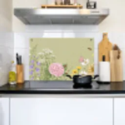 Botanisch - Bloemen - Kleurrijk Inductie beschemer met haakjes klein -sfeer2