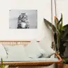 Kat - Bril - Mok - Pluizig tuinposter los doek klein -sfeer7
