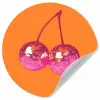 Discoballen - Kers - Spiegels - Roze Wandcirkel behangsticker klein -3d
