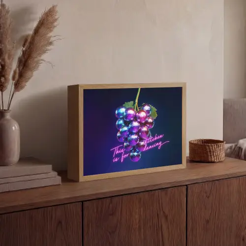 Quote - Neon - Disco - Druiven Light Box met batterij (Wandlamp) middel -sfeer2