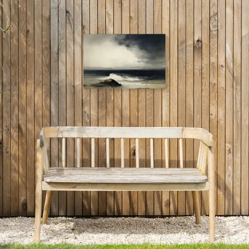 Zee - Rotsen - Storm Tuinposter op houten frame 2 cm dik klein -sfeer4