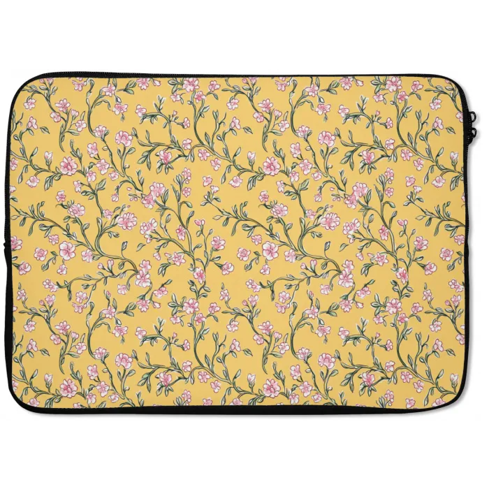 Bloemen - Motief - Geel laptophoes neopreen klein 279 -zkaufland3dotto