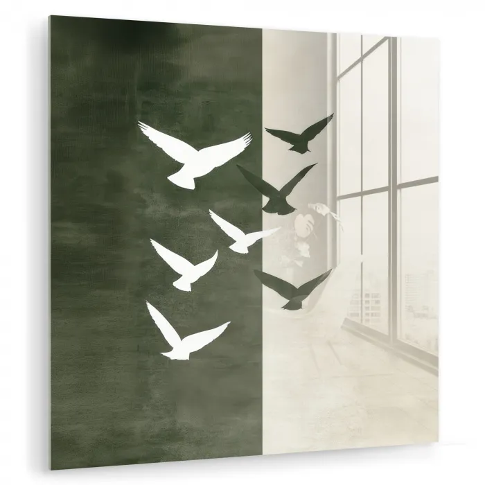 Japandi - Vogel - Groen plexiglas 5mm klein -zzzproduct_nieuw