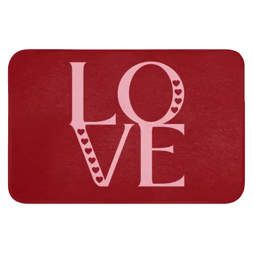 Love - Rood - Hatjes Badmat klein -3d