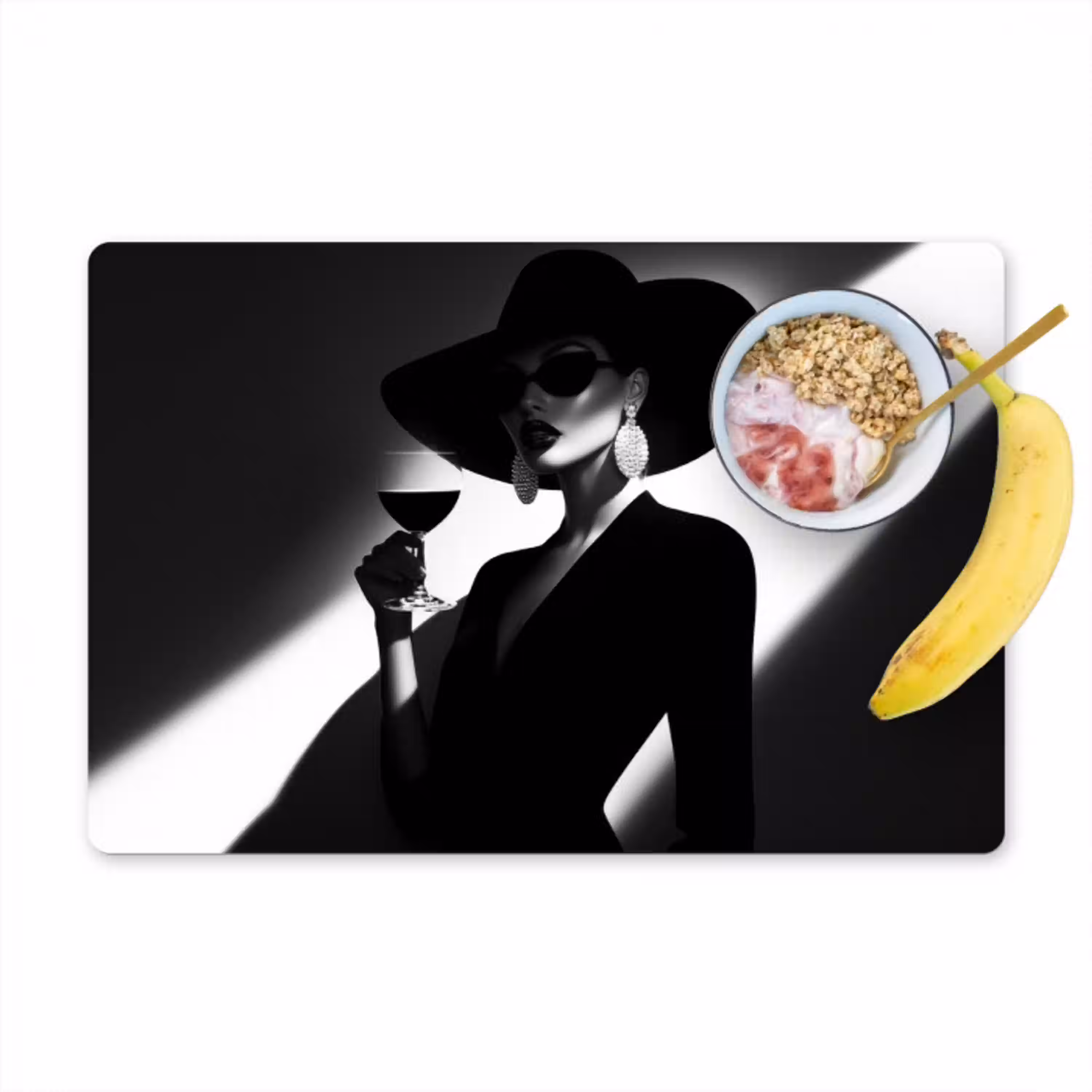 Vrouw - Wijn - Chic Placemat vinyl groot -zzzproduct_Kitchenyeah-website