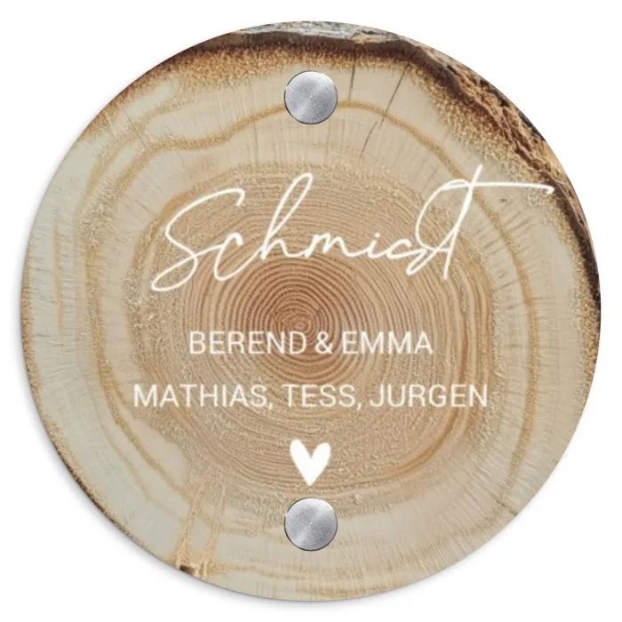 Baumscheibe - Elegant Naambord Rond klein -3d