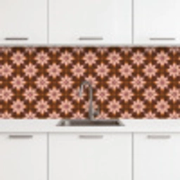 Klassiek - Retro - Bruin keuken achterwand 2 middel 871 -3d