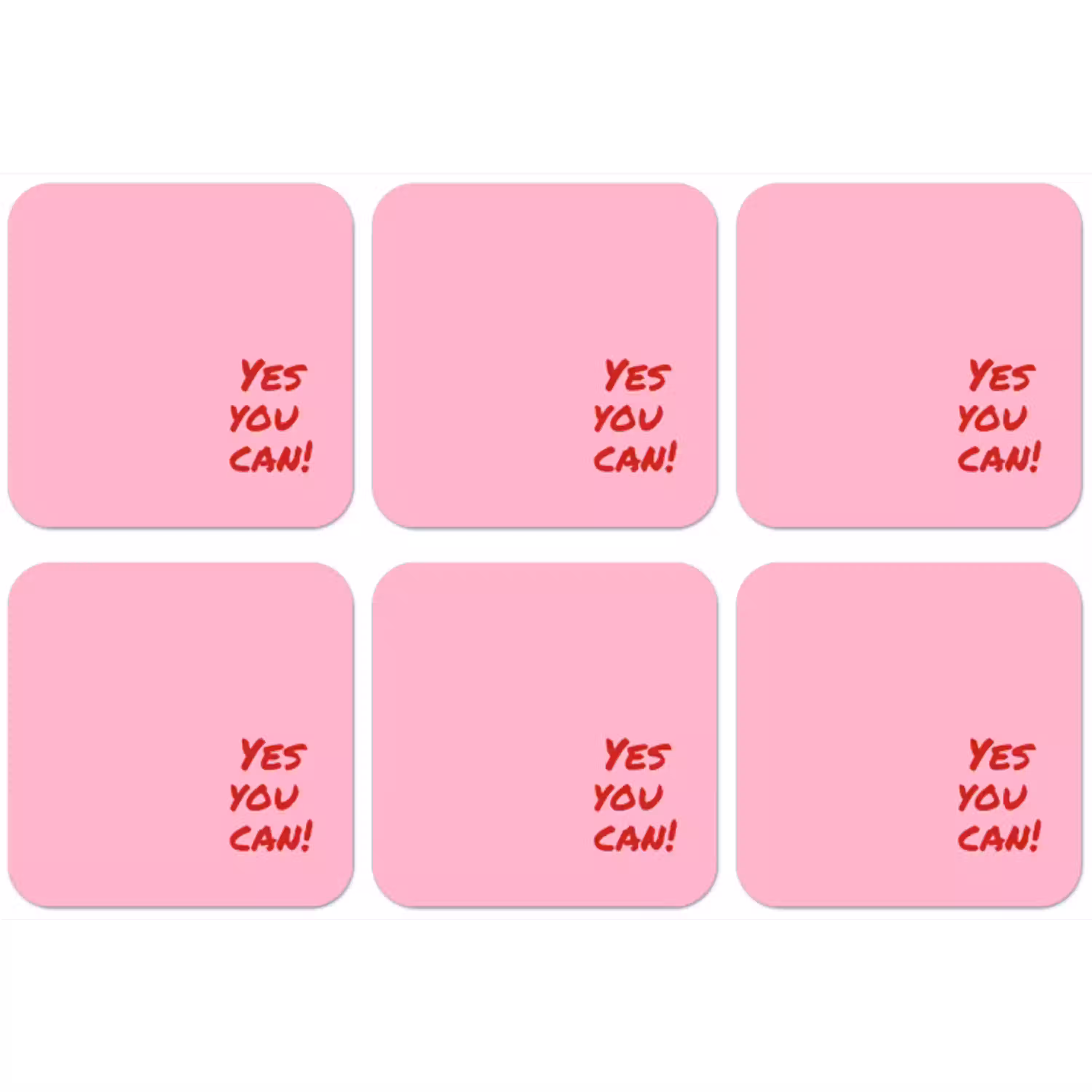 Yes you can do it - Rood - Roze onderzetter kurk middel -zkaufland3dotto