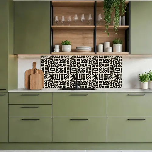 Geometrisch - Figuren - Zwart keuken achterwand 2 middel 871 -sfeer3